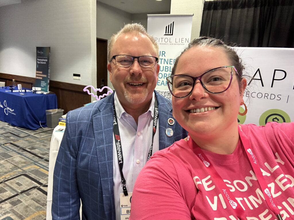 Marissa Berends and Brandt Keefe at an industry conference 